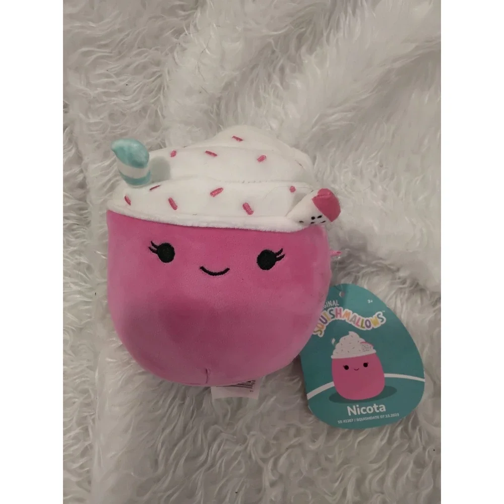 Squishmallows Nicota Pink Boba Drink Plush Toy‎ 5 Inch New With Tags